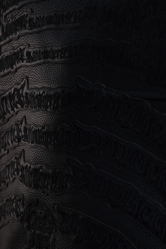 Black Bone Biker Leather Jacket 5