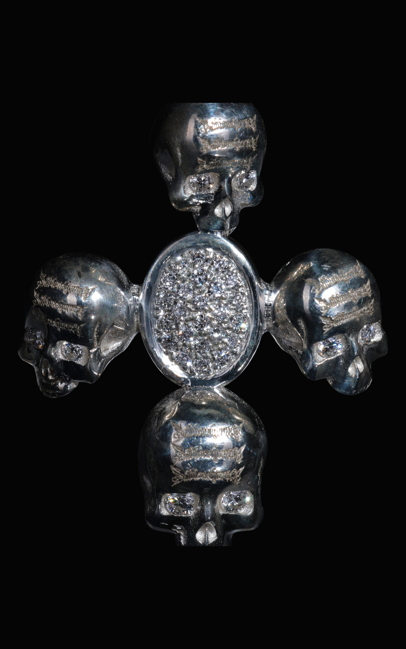 Skeleton Inverted Cross 925 Silver Pendant $720.00
