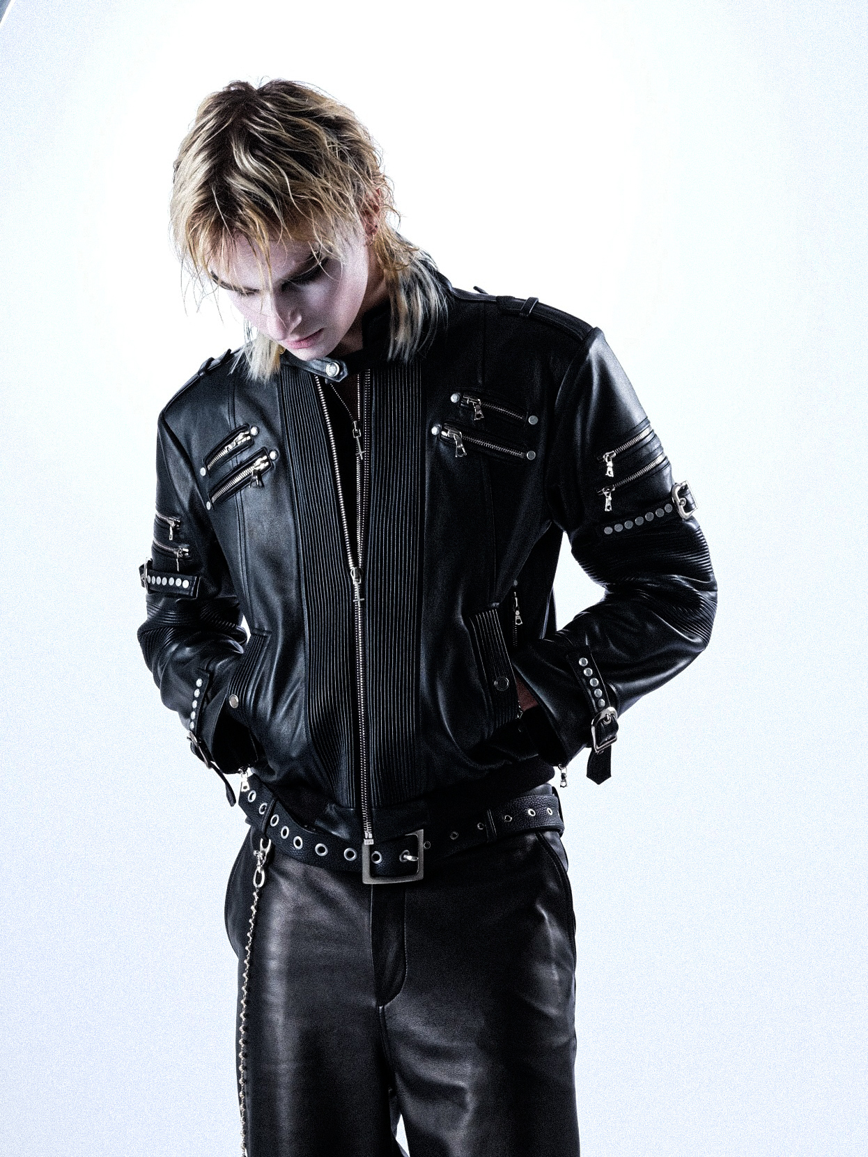 Double Saint Peter Cross Biker Jacket
